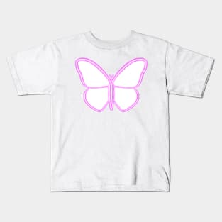 Pink butterfly neon Kids T-Shirt